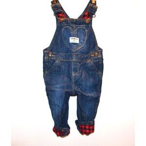 Vintage Overalls Osh Kosh Heart and Flannel Lining